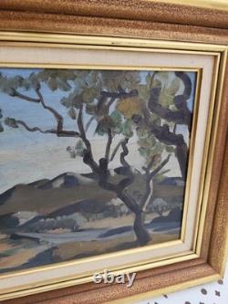 Tableau huile sur panneau bois isorel Pierre Jouffroy Paysage de montagne