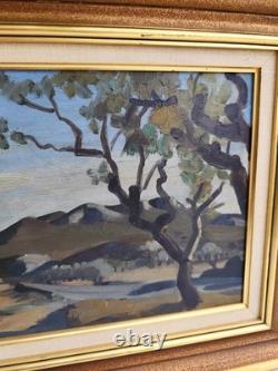 Tableau huile sur panneau bois isorel Pierre Jouffroy Paysage de montagne