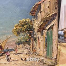 Tableau hurard joseph martigues port huile sur bois marine bateaux