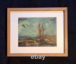 Tableau impressionniste, Huile sur bois Emile SIMONOD XXème siècle + 4 CD