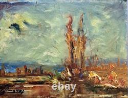 Tableau impressionniste, Huile sur bois Emile SIMONOD XXème siècle + 4 CD