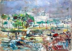 Tableau impressionniste Jean-Paul Ulysse Prix de Rome Bord de mer à Etretat