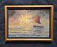 Tableau Impressionniste Huile Sur Bois Matiériste Marine Signée + 4 Cd Neufs