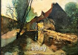 Tableau impressionniste, huile sur bois signée école du Nord + 4 CD neufs