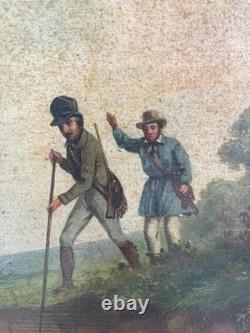 Tableau les 3 sauteurs de la rivière Huile sur bois du 19ème siècle