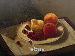 Tableau peinture ancienne nature morte aux fruits XXe