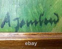 Tableau peinture course hippique hippodrome Longchamp chevaux Adrienne Jouclard