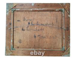 Tableau peinture course hippique hippodrome Longchamp chevaux Adrienne Jouclard
