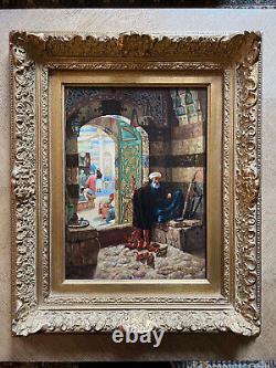 Tableau peinture orientaliste Huile sur panneau de bois XXe siècle