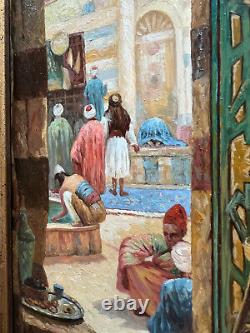 Tableau peinture orientaliste Huile sur panneau de bois XXe siècle