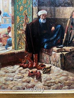 Tableau peinture orientaliste Huile sur panneau de bois XXe siècle