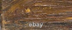 Tableau signé. Bouquet de Fleurs. Peinture huile sur panneau de bois