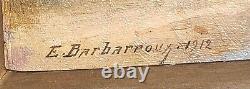 Tableau signé Edmond Barbarroux 1912 Paysage Peinture huile sur panneau de bois