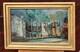 Tableau Signé Paysage Animé Peinture Huile Sur Panneau De Bois