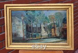 Tableau signé Paysage Animé Peinture huile sur panneau de bois