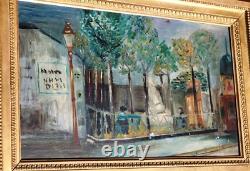 Tableau signé Paysage Animé Peinture huile sur panneau de bois