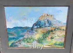 Tableau signé. Paysage. Peinture huile sur panneau de bois