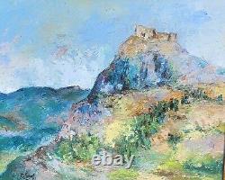 Tableau signé. Paysage. Peinture huile sur panneau de bois