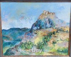 Tableau signé. Paysage. Peinture huile sur panneau de bois