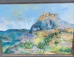 Tableau signé. Paysage. Peinture huile sur panneau de bois