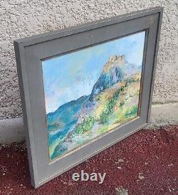 Tableau signé. Paysage. Peinture huile sur panneau de bois