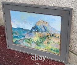 Tableau signé. Paysage. Peinture huile sur panneau de bois