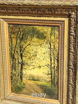 Tableau signé Paysage Sous Bois Peinture huile sur toile