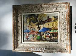 Tableau signé, huile sur toile une vue de Paris la place du Tertre à Montmartre