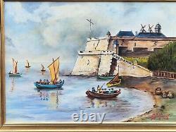 Tableau signée. 1972. Citadelle De Blaye. Peinture huile sur panneau de bois