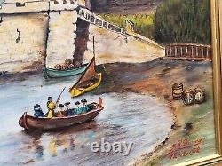 Tableau signée. 1972. Citadelle De Blaye. Peinture huile sur panneau de bois
