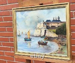 Tableau signée. 1972. Citadelle De Blaye. Peinture huile sur panneau de bois