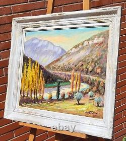 Tableau signée A VEYRIER Les GORGES DE LAYGUES. 1959 Peinture huile sur panneau