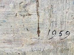 Tableau signée A VEYRIER Les GORGES DE LAYGUES. 1959 Peinture huile sur panneau