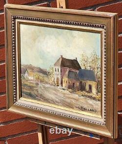 Tableau signée CHRISTOPHE RIELLAND Passage A Niveau Peinture huile sur panneau