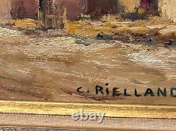Tableau signée CHRISTOPHE RIELLAND Passage A Niveau Peinture huile sur panneau