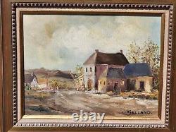 Tableau signée CHRISTOPHE RIELLAND Passage A Niveau Peinture huile sur panneau