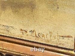 Tableau signée MOULLOT. Chateau de PAU. Peinture huile sur panneau de bois