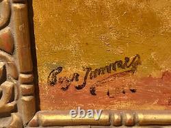 Tableau signée Roger JAMMES Paysage Sous Bois. Peinture huile sur toile