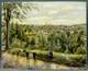 Tableau Vers 1930/1950 Jeune Chevrier Devant Un Village Signature