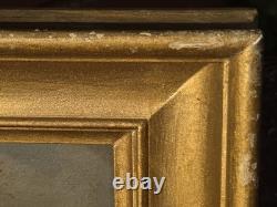 Tableaux ancien. Paysage Marin Voilérs Peinture huile sur panneau bois