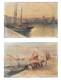 Tableaux Anciens Huile, Vue Du Port Des Sable D'olonne 1917