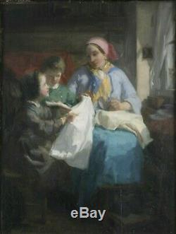 Théodore Gérard, 1829, Scène de Famille, Tableau intimiste, Cote jusque 27.000