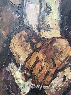 Très Belle Peinture 1960 Huile Sur Bois Maurice Vagh-Weinmann Portrait Homme