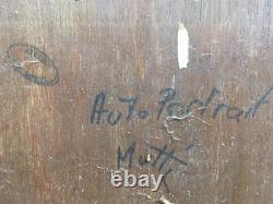 Très Belle Peinture Mutti Autoportrait 1980 Fauve Figuration Libre Hsp Bois