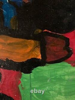 Très Belle Peinture Panneau Bois Art Brut Outsider Portrait 1980 A Identifier