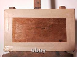 Trés beau petit tableau marine à l'huile sur bois 26x14 cm signé