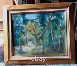 Très belle huile paysage sous bois signé, postimpressionnisme