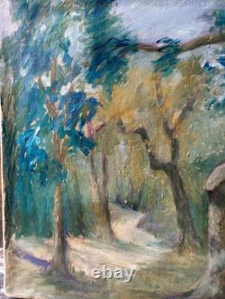 Très belle huile paysage sous bois signé, postimpressionnisme