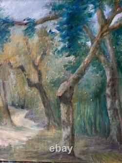 Très belle huile paysage sous bois signé, postimpressionnisme