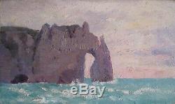 Très rare Marine Etretat 1 Normandie impressionniste Proche Claude Monet v. 1900